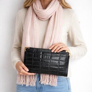 Vintage Patchwork Snakeskin Classic Leather Clutch